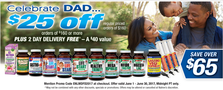 Celebrate dad with $25
